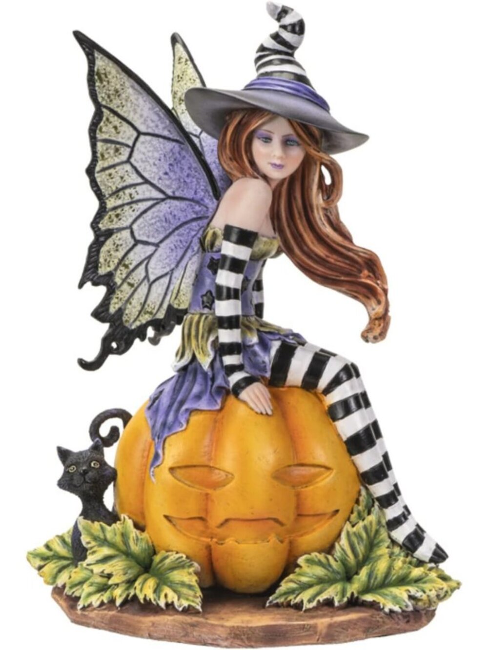 Fairy Witch Pumpkin Figurine for Indoor/Outdoor Decor, Halloween & Fairy - Picture 6 of 7